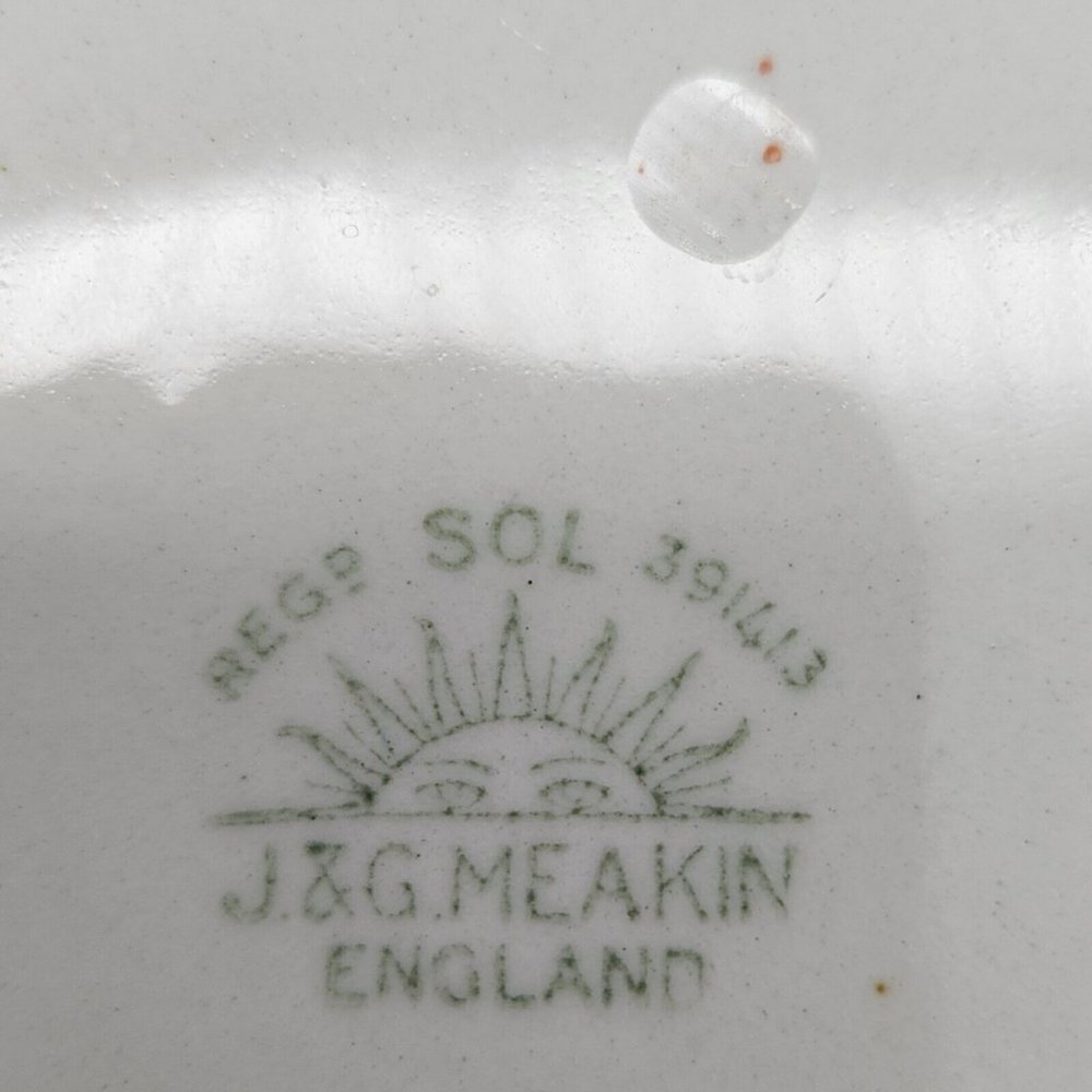 Antique Art Nouveau Floral SOL 391413 J&G Meakin Covered Serving Bowl England - Picture 10 of 10